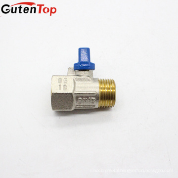 GutenTop High Quality Brass Mini Ball Valve Female and Male copper nickel plated mini ball valve